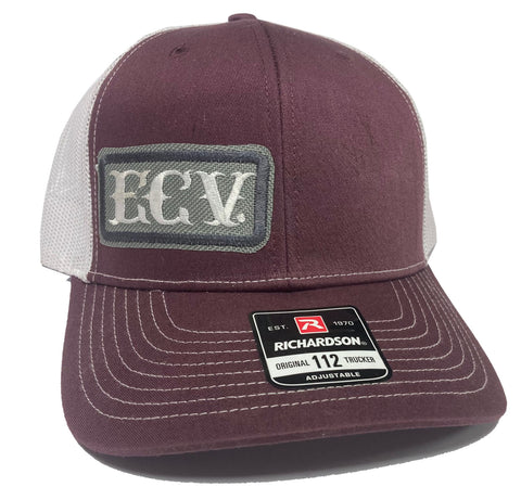 Maroon  Richardson cap with a ECV ® PATCH.