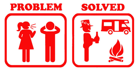 11 inch PROBLEM SOLVED Window sticker