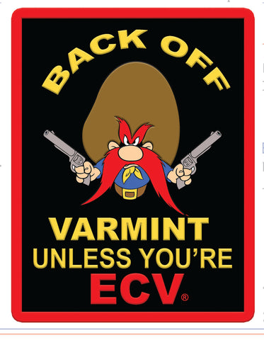 "BACK OFF VARMINT" 4 INCH STICKER